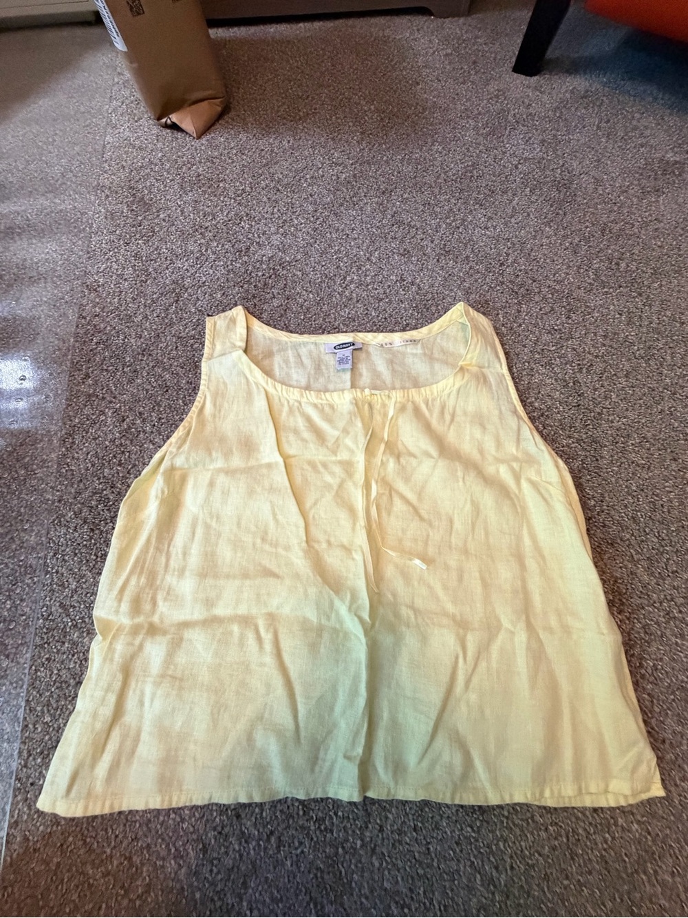 Old Navy Yellow Linen Sleeveless Top